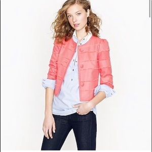 J.Crew Tweed Cropped Blazer Jacket in Coral / orange Size 00